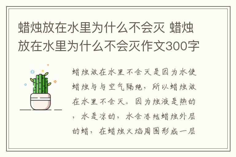 蜡烛放在水里为什么不会灭 蜡烛放在水里为什么不会灭作文300字