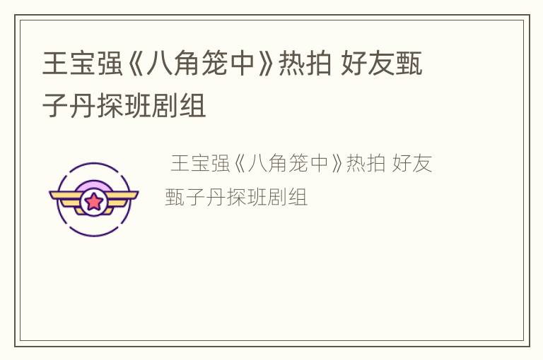 王宝强《八角笼中》热拍 好友甄子丹探班剧组