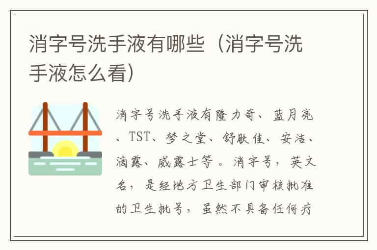 消字号洗手液有哪些（消字号洗手液怎么看）