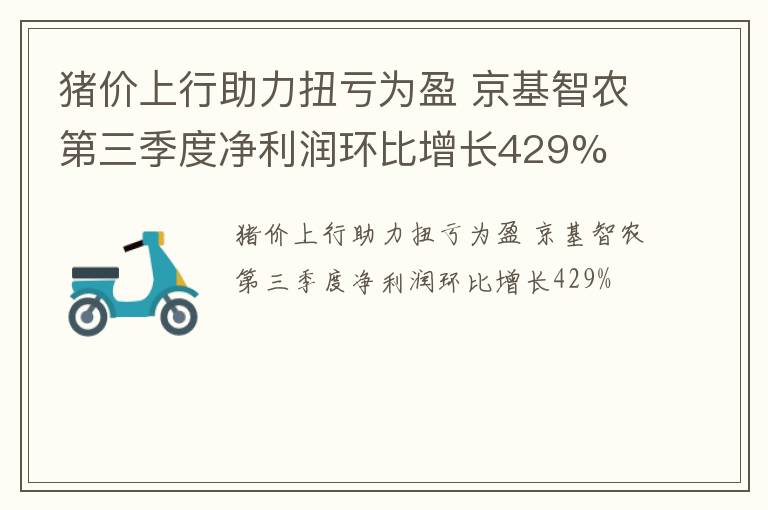猪价上行助力扭亏为盈 京基智农第三季度净利润环比增长429%