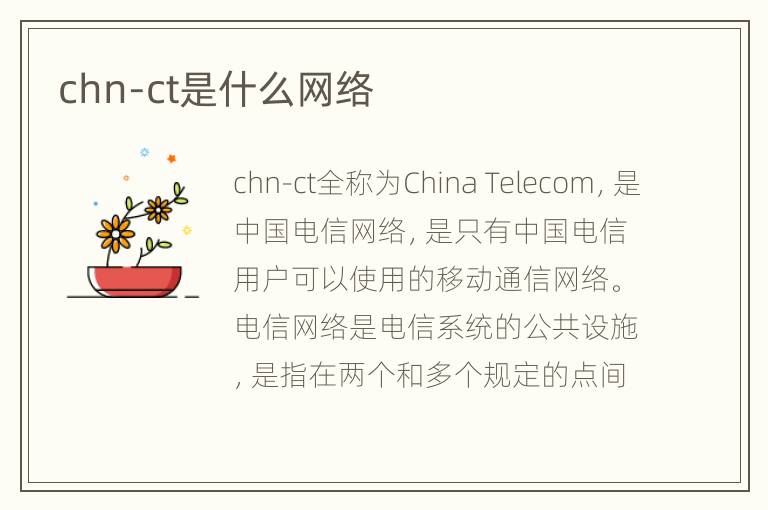 chn-ct是什么网络