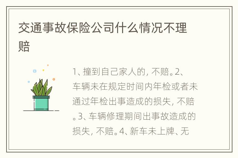 交通事故保险公司什么情况不理赔