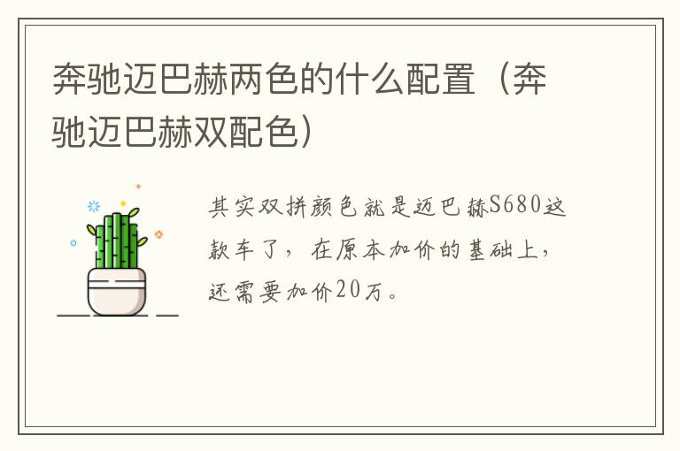 奔驰迈巴赫两色的什么配置（奔驰迈巴赫双配色）