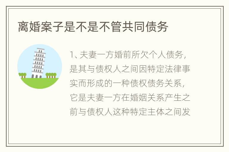 离婚案子是不是不管共同债务