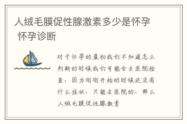 人绒毛膜促性腺激素多少是怀孕 怀孕诊断