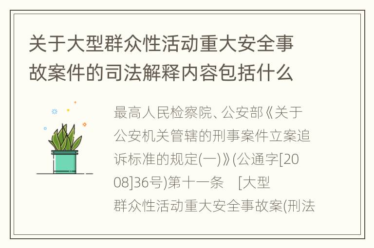 关于大型群众性活动重大安全事故案件的司法解释内容包括什么