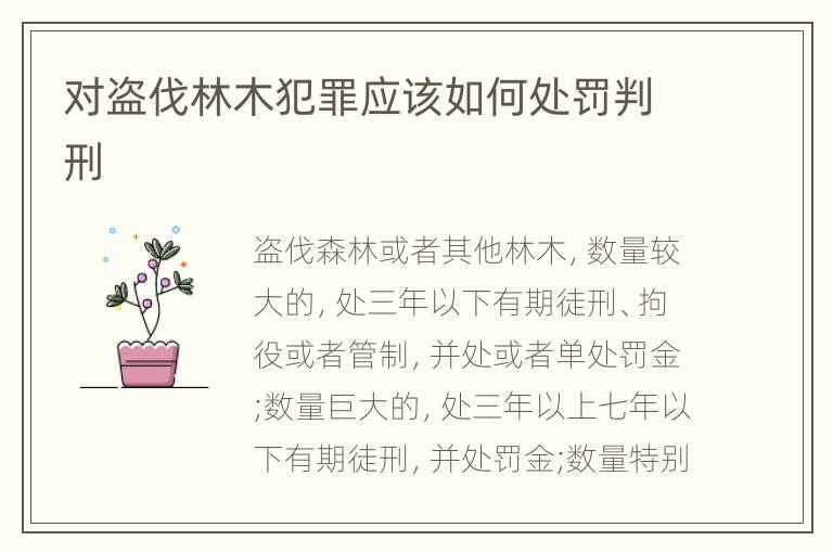 对盗伐林木犯罪应该如何处罚判刑