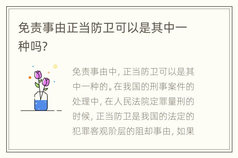免责事由正当防卫可以是其中一种吗？
