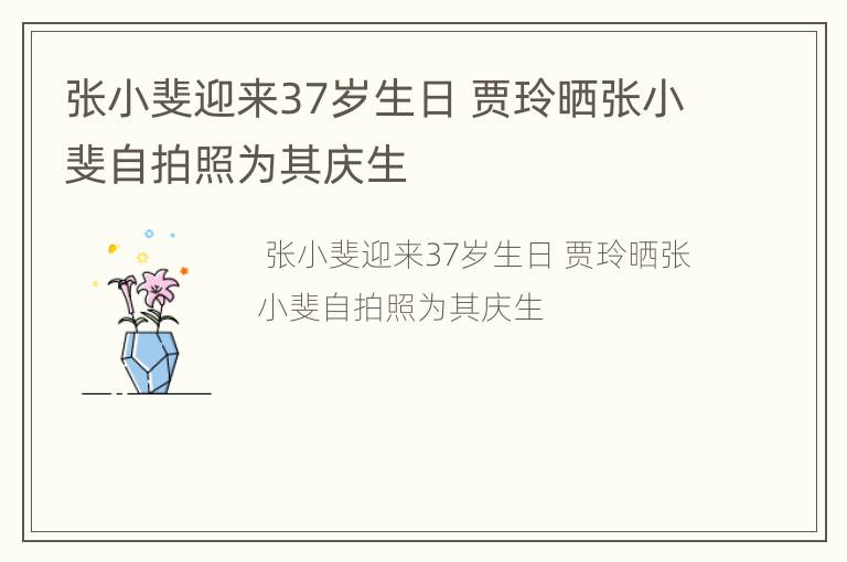 张小斐迎来37岁生日 贾玲晒张小斐自拍照为其庆生