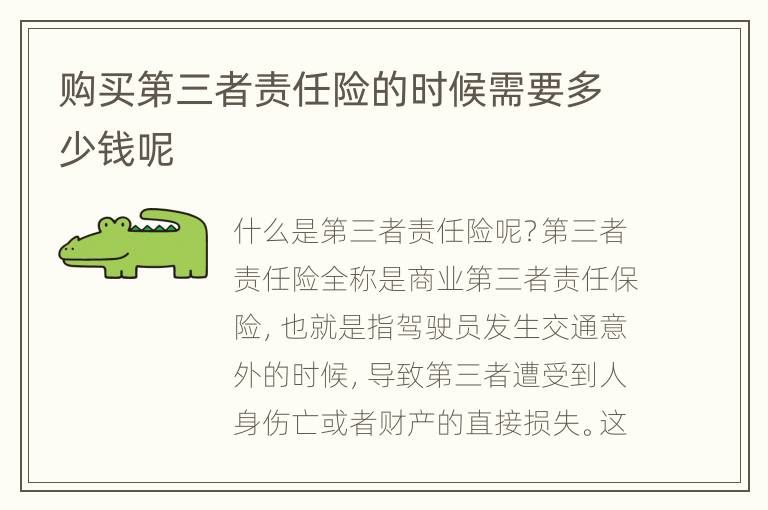 购买第三者责任险的时候需要多少钱呢