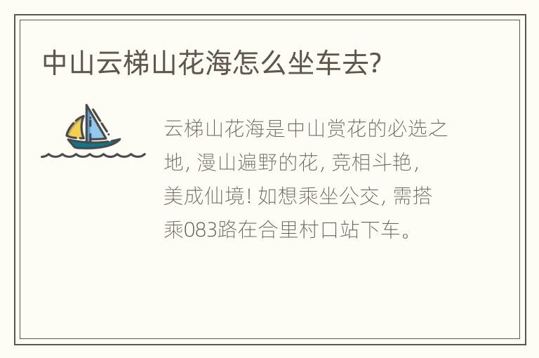中山云梯山花海怎么坐车去？