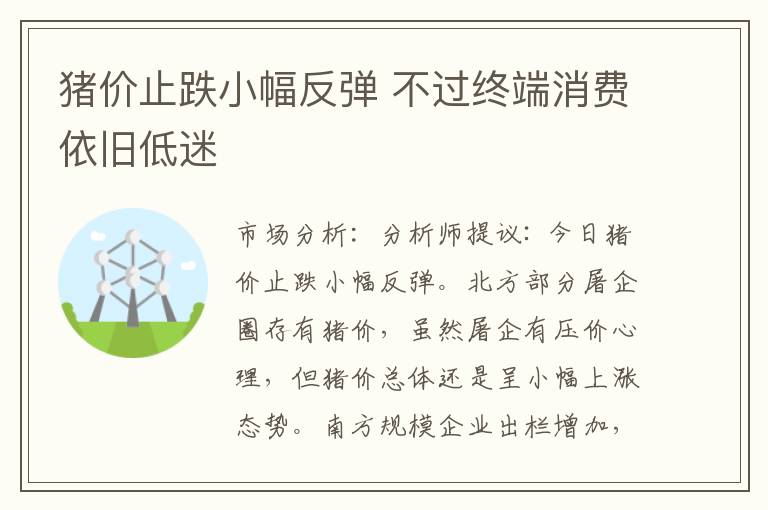 猪价止跌小幅反弹 不过终端消费依旧低迷