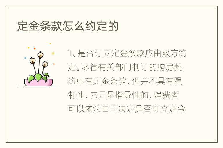 定金条款怎么约定的