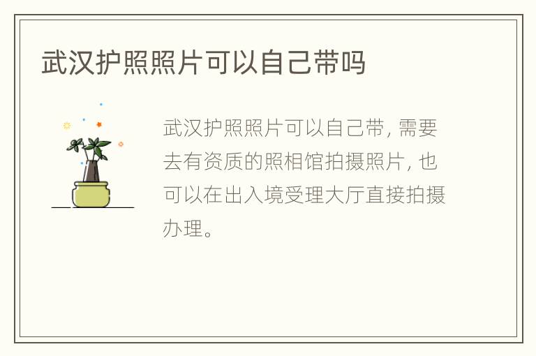 武汉护照照片可以自己带吗