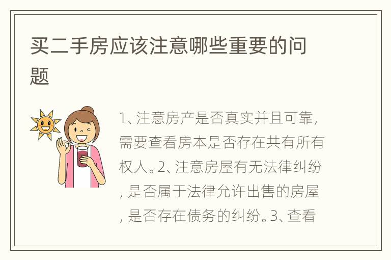 买二手房应该注意哪些重要的问题