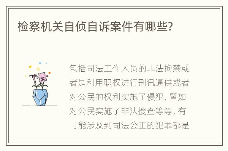 检察机关自侦自诉案件有哪些？
