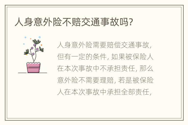 人身意外险不赔交通事故吗？