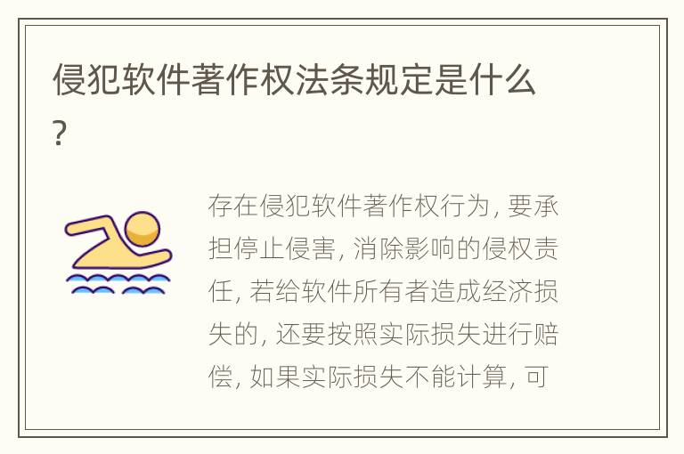 侵犯软件著作权法条规定是什么？