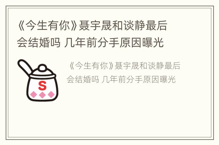 《今生有你》聂宇晟和谈静最后会结婚吗 几年前分手原因曝光