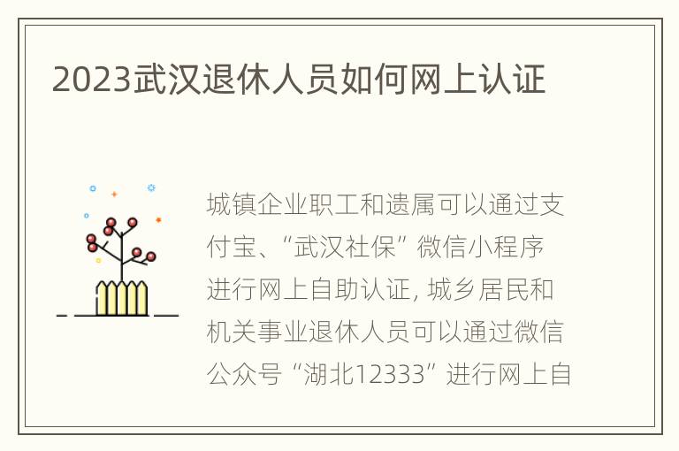 2023武汉退休人员如何网上认证