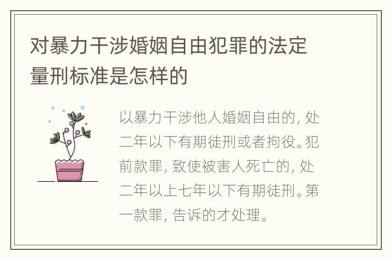 对暴力干涉婚姻自由犯罪的法定量刑标准是怎样的