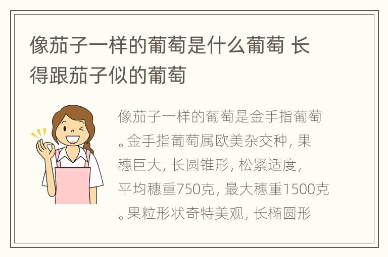 像茄子一样的葡萄是什么葡萄 长得跟茄子似的葡萄