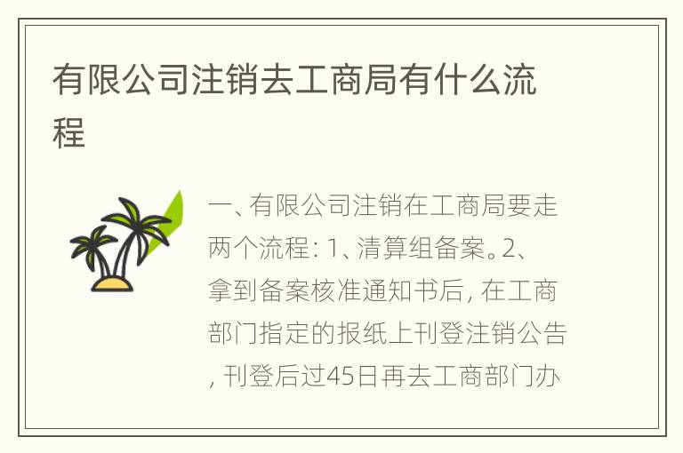 有限公司注销去工商局有什么流程