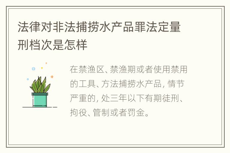 法律对非法捕捞水产品罪法定量刑档次是怎样