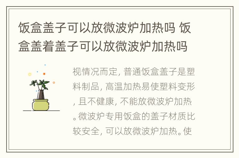 饭盒盖子可以放微波炉加热吗 饭盒盖着盖子可以放微波炉加热吗