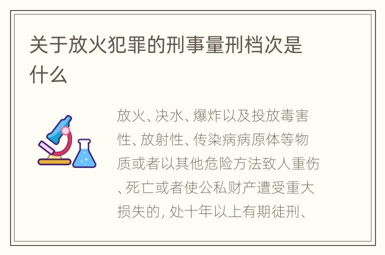 关于放火犯罪的刑事量刑档次是什么