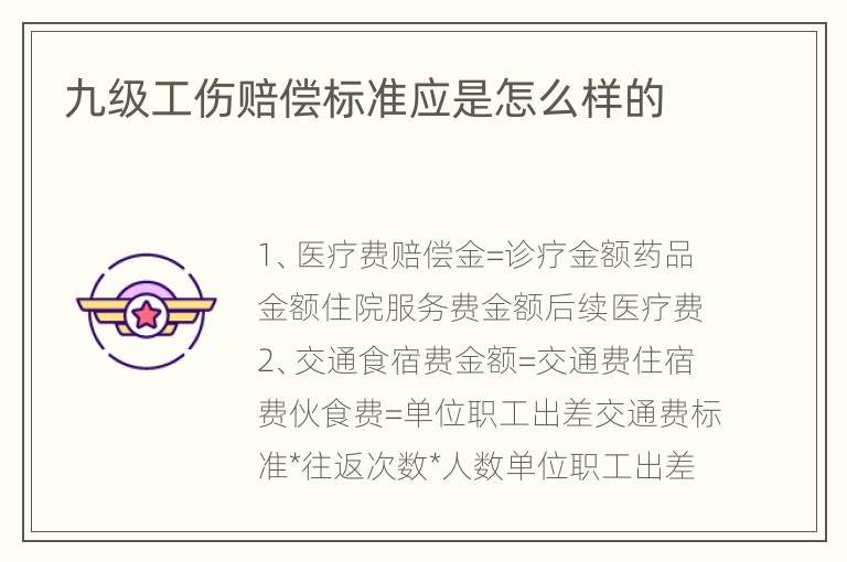 九级工伤赔偿标准应是怎么样的