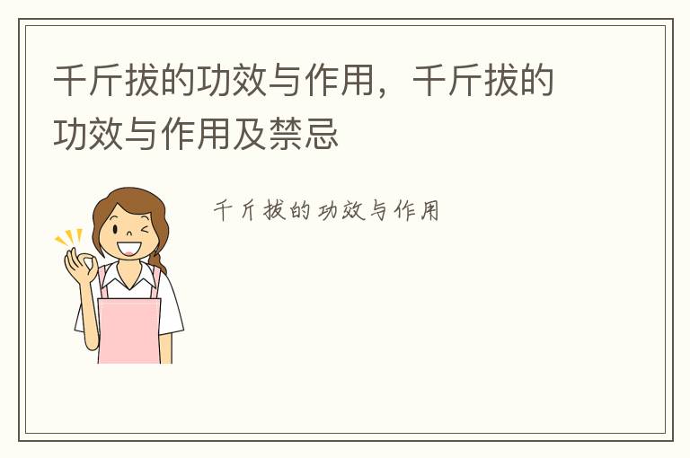 千斤拔的功效与作用，千斤拔的功效与作用及禁忌