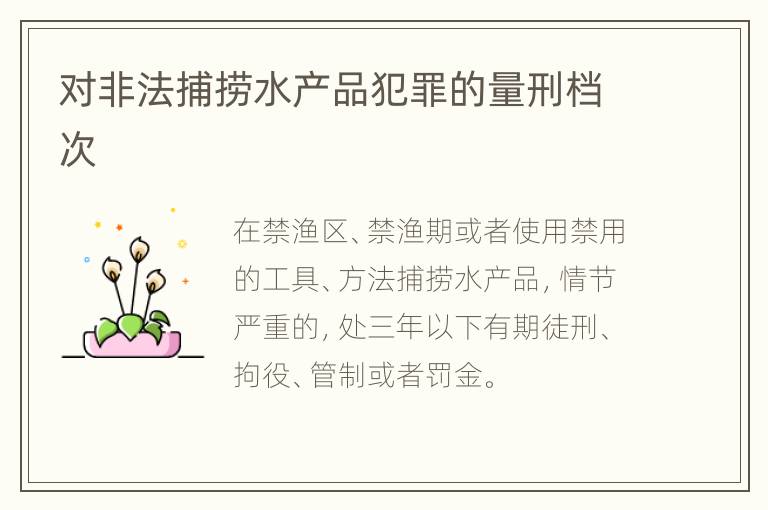 对非法捕捞水产品犯罪的量刑档次