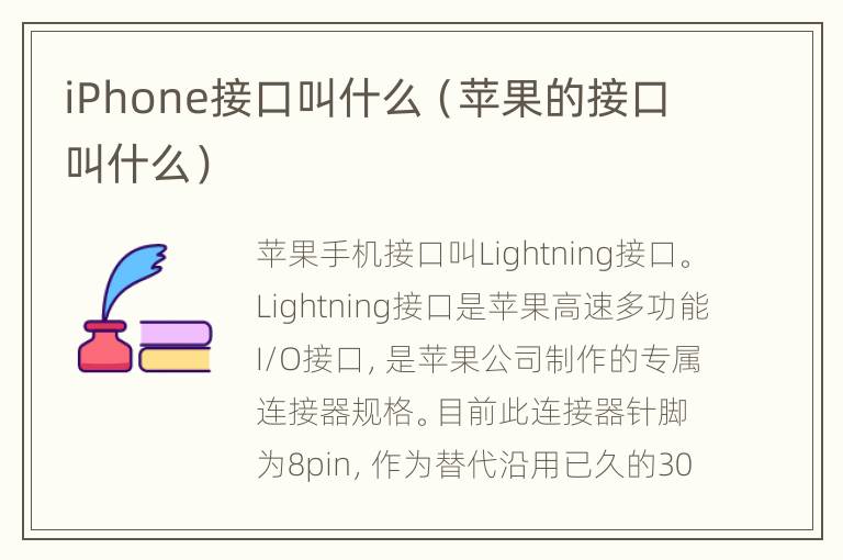 iPhone接口叫什么（苹果的接口叫什么）