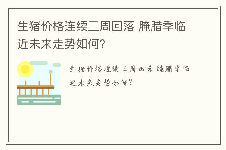 生猪价格连续三周回落 腌腊季临近未来走势如何？