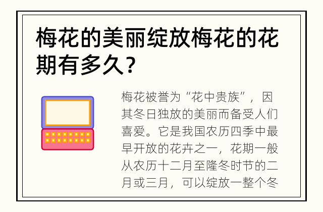梅花的美丽绽放 梅花的花期有多久？