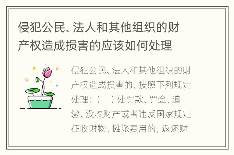 侵犯公民、法人和其他组织的财产权造成损害的应该如何处理