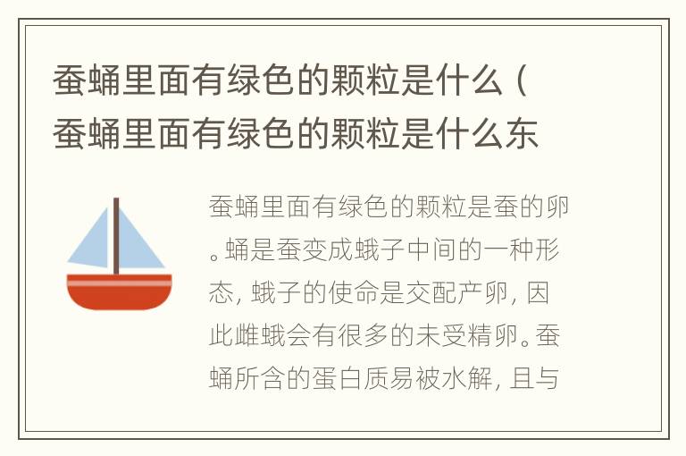 蚕蛹里面有绿色的颗粒是什么（蚕蛹里面有绿色的颗粒是什么东西）