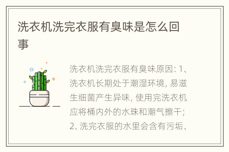 洗衣机洗完衣服有臭味是怎么回事