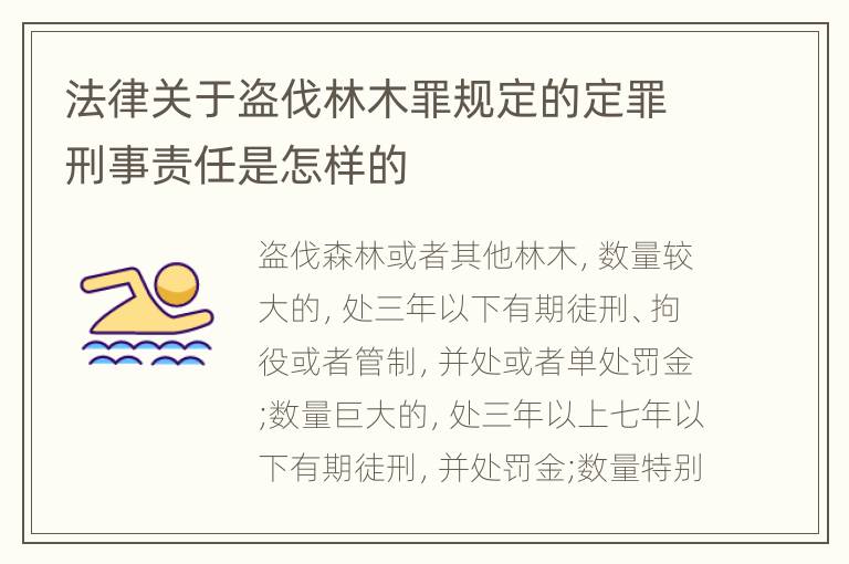 法律关于盗伐林木罪规定的定罪刑事责任是怎样的