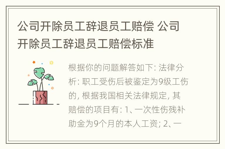 公司开除员工辞退员工赔偿 公司开除员工辞退员工赔偿标准