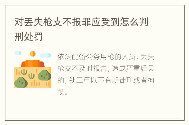 对丢失枪支不报罪应受到怎么判刑处罚