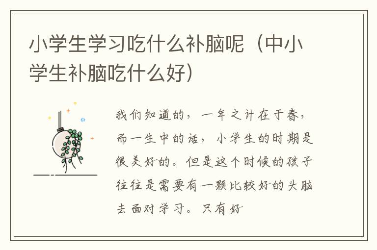 小学生学习吃什么补脑呢（中小学生补脑吃什么好）