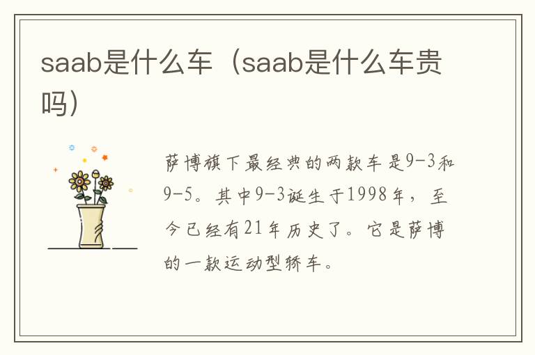 saab是什么车（saab是什么车贵吗）