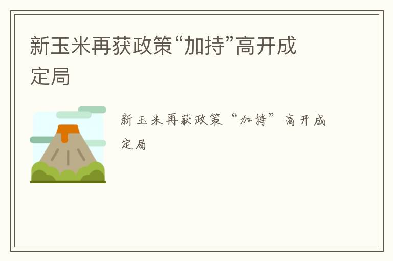 新玉米再获政策“加持”高开成定局