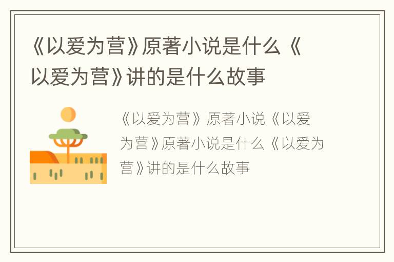 《以爱为营》原著小说是什么 《以爱为营》讲的是什么故事