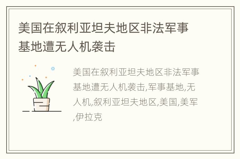 美国在叙利亚坦夫地区非法军事基地遭无人机袭击