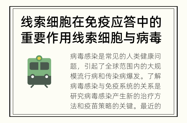 线索细胞在免疫应答中的重要作用 线索细胞与病毒感染之间有哪些关联？