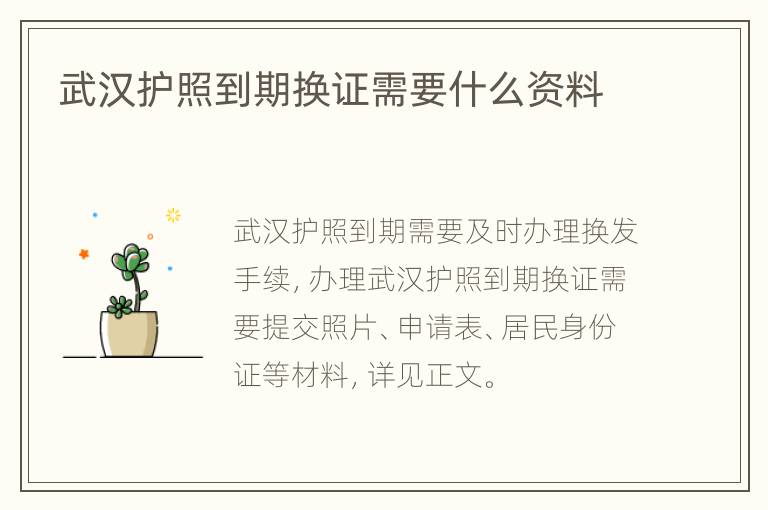 武汉护照到期换证需要什么资料