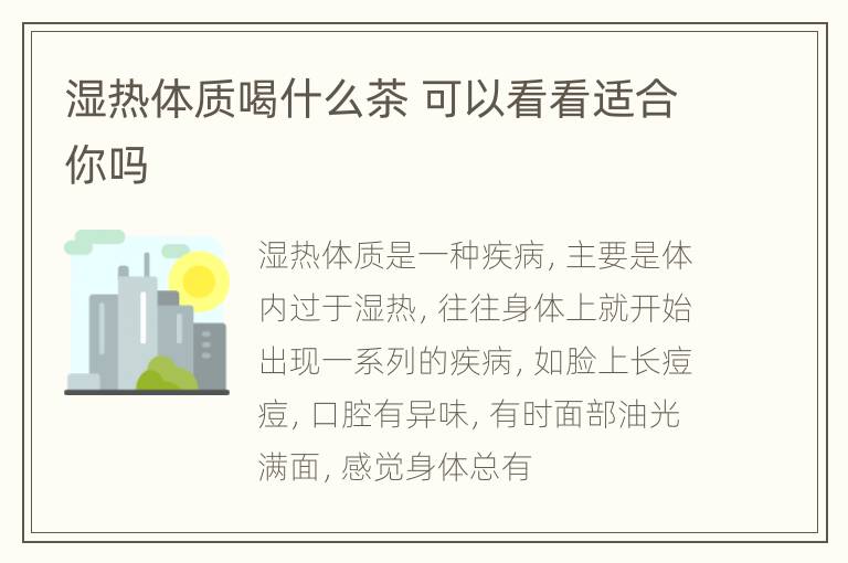 湿热体质喝什么茶 可以看看适合你吗